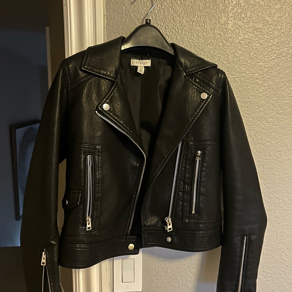 Topshop Black Leather Jacket